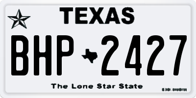 TX license plate BHP2427