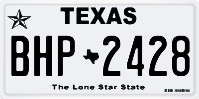 TX license plate BHP2428