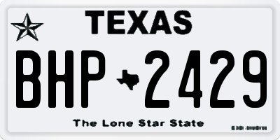 TX license plate BHP2429