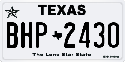 TX license plate BHP2430