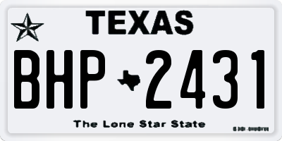 TX license plate BHP2431