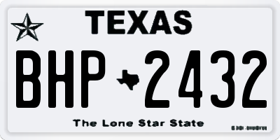 TX license plate BHP2432