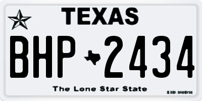 TX license plate BHP2434