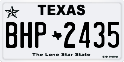 TX license plate BHP2435