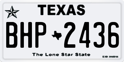 TX license plate BHP2436