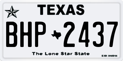 TX license plate BHP2437