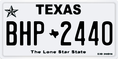 TX license plate BHP2440