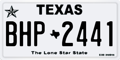TX license plate BHP2441