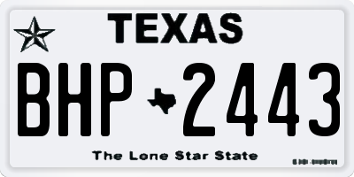 TX license plate BHP2443