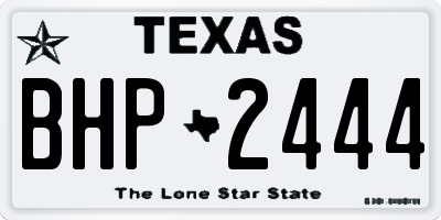 TX license plate BHP2444