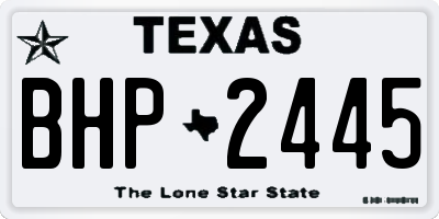 TX license plate BHP2445