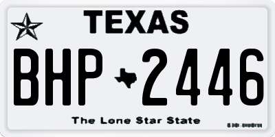 TX license plate BHP2446