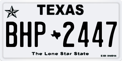 TX license plate BHP2447