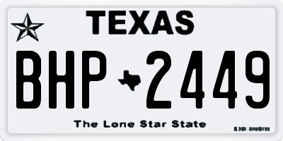 TX license plate BHP2449