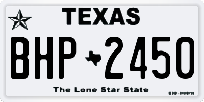 TX license plate BHP2450