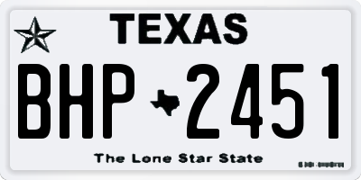TX license plate BHP2451