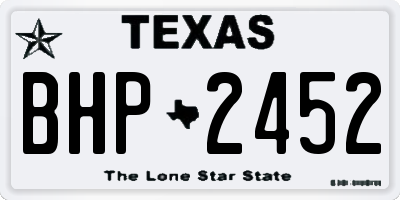 TX license plate BHP2452