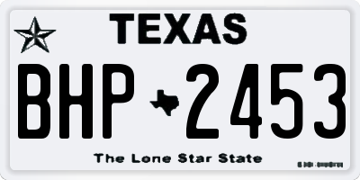 TX license plate BHP2453