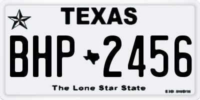 TX license plate BHP2456