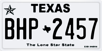 TX license plate BHP2457
