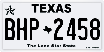 TX license plate BHP2458