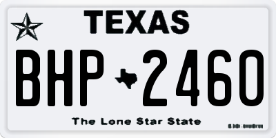 TX license plate BHP2460