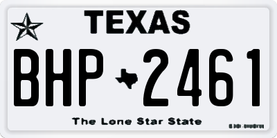 TX license plate BHP2461