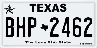 TX license plate BHP2462