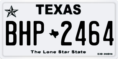 TX license plate BHP2464