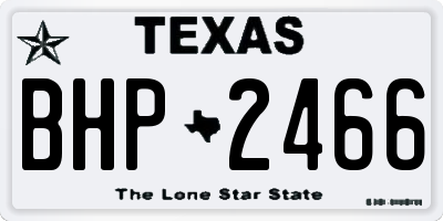 TX license plate BHP2466