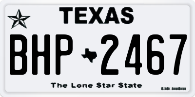 TX license plate BHP2467