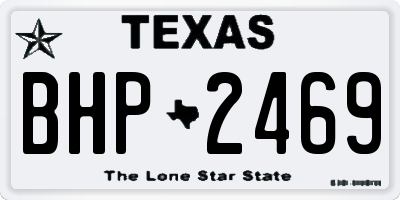TX license plate BHP2469