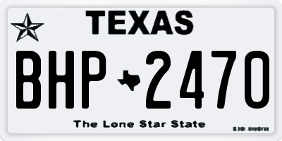 TX license plate BHP2470