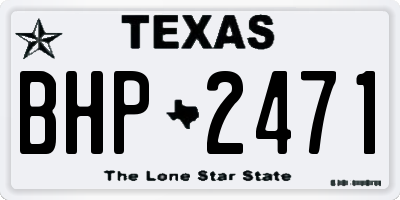 TX license plate BHP2471
