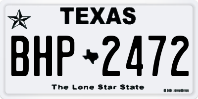 TX license plate BHP2472