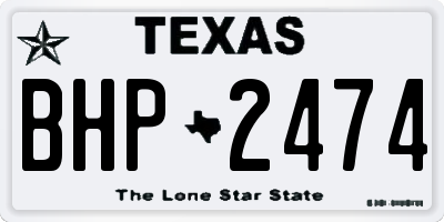 TX license plate BHP2474