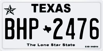 TX license plate BHP2476