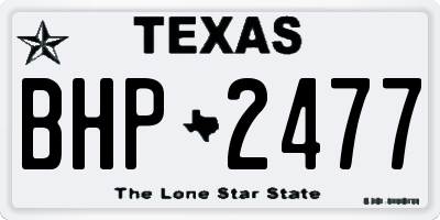 TX license plate BHP2477