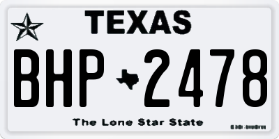TX license plate BHP2478
