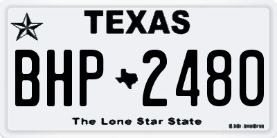 TX license plate BHP2480