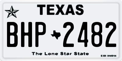 TX license plate BHP2482