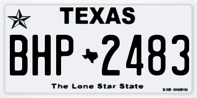 TX license plate BHP2483