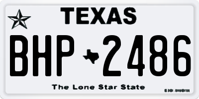TX license plate BHP2486