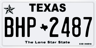 TX license plate BHP2487