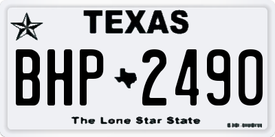 TX license plate BHP2490