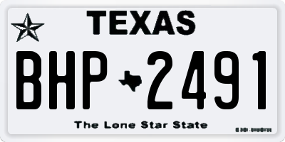 TX license plate BHP2491