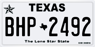 TX license plate BHP2492