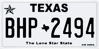TX license plate BHP2494