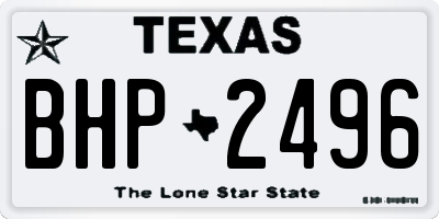 TX license plate BHP2496