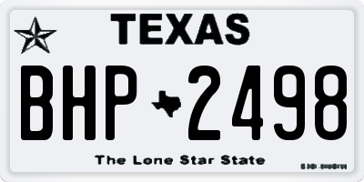 TX license plate BHP2498